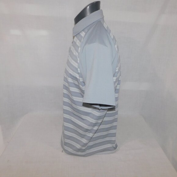 Under Armour Mens L Gray Striped Threadborne Boundless  golf Polo Shirt - Picture 9 of 9